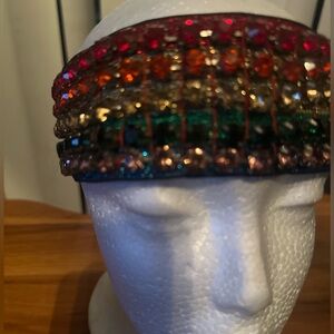 RARE MULTICOLOURED GUCCI EMBELLISHED CRYSTAL HEADBAND